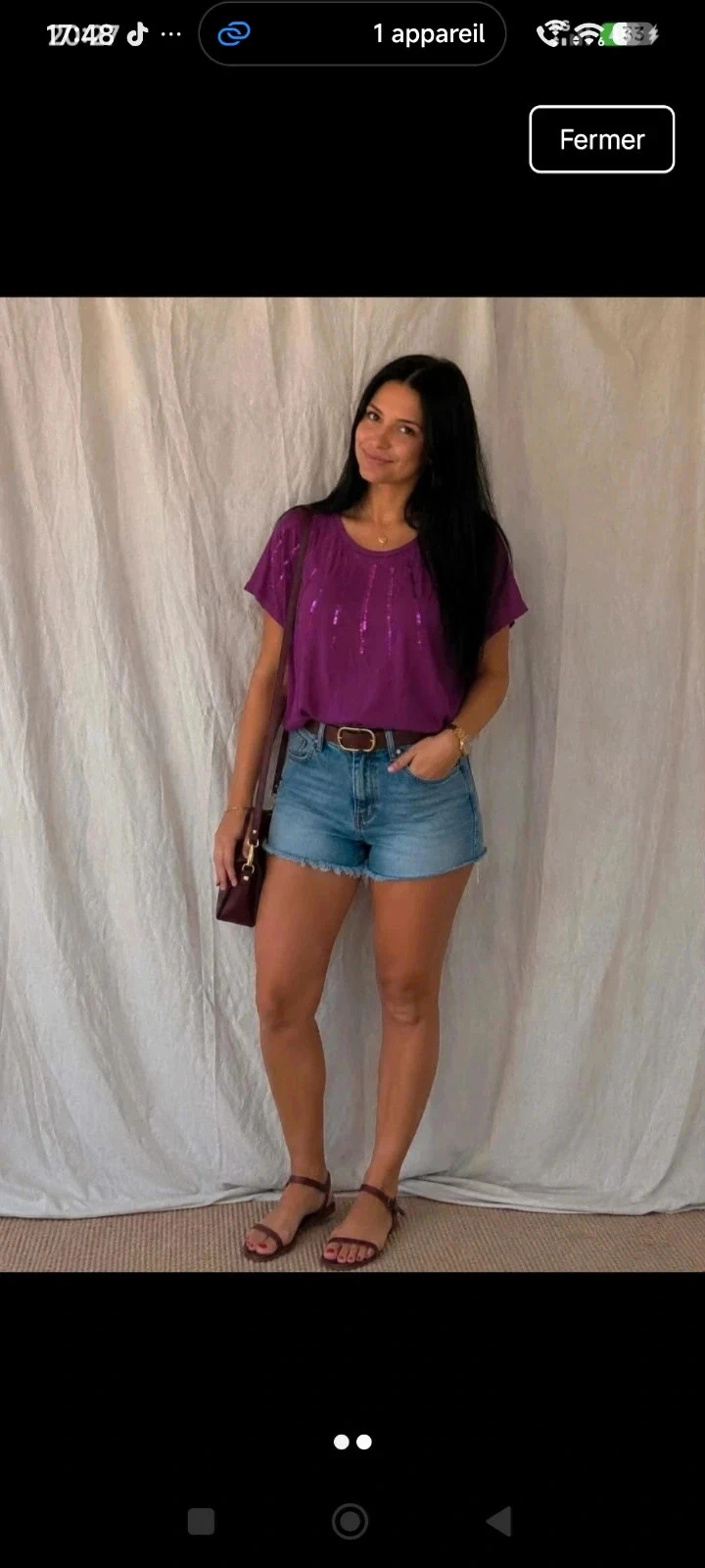 Haut fluide prune taille L